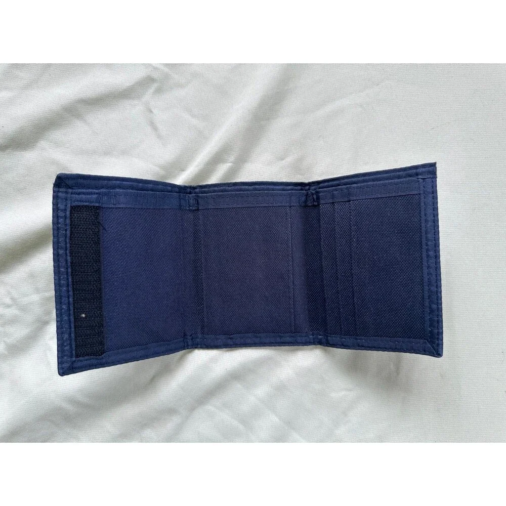 Men's Canvas Navy Hook Loop Sports Dive Scuba Billfold Trifold 70s 80s Wallet